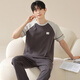 LangSha men's pajamas men's spring and summer pure cotton short-sleeved trousers thin summer teenagers home wear set can be worn outside f-13603 L