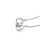 Mengjinyuan platinum necklace pt950 love interlocking pendant clavicle chain set chain as a birthday gift for girlfriend, heart to heart - 43cm - about 2.95g