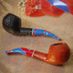 
Sharpfen (SAVINELLI) imported heather pipe 673 carnival handmade pipe P466 men's advanced UFO pipe Bulldog fight [6mm glossy pipe]