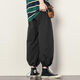 tzbt summer thin bloomers Japanese large-size wide-leg loose casual pants fat drawstring ties men's harem pants 008 lantern black gray*.* two-piece package 5XL Recommended [180-200Jin[Jin equals 0.5 kg]]
