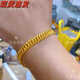 Fuhuang Jewelry Gold Horsewhip Bracelet 999 Pure Gold Covered with Silver for Men and Women Domineering Solid Boss Chain as a Holiday Gift for Husband Horsewhip Bracelet - Ready in Stock, Quick Delivery 9.5mm - Gold Covered 1.8g Total Weight Approximately 30g