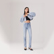 Levi's【商场同款】李维斯25夏新款女724高腰修身直筒牛仔裤18883 浅蓝色 29 (28)
