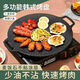 易泽家户外烤肉盘卡式炉烤肉锅家用麦饭石烧烤盘韩式铁板烧电磁炉 1.2厚34cm烤肉盘（897g