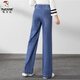 Woodpecker high waist straight jeans for women loose 2025 spring clothes new spring and autumn fashionable versatile floor-size wide-leg trousers [3886] denim blue 28 [2 feet 1]
