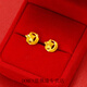 DOMEN Old Phoenix Gold Store Gold Imitation Foot Gold Earrings Imitation Gold Women's Fashion Versatile Earrings Women's Versatile Couple Ruyi Knot Earrings
