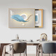 Pintura de decoración de caja de medidor personalizado Caja de distribución de sala de estar Simple Modern Pintura colgante sin perforación Caja de tapa del interruptor principal del interruptor principal K12189 60*45 (Bloqueo de 50*35 cm) Empuje izquierdo y tirar de marco negro