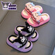 Sanrio spring and autumn children's linen slippers for boys and girls Kuromi parent-child breathable cotton and linen indoor children's floor slippers light pink Hello Kitty (upgraded environmentally friendly material) 12 32/33 size (shoe length 19CM suitable for feet 18