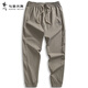 Danse avec le loup [trois défenses] Pantalon décontracté à séchage rapide pour hommes 2025 Été Nouvelle taille élastique pour les jeunes de la taille élastique 4005 kaki 701 L (175)