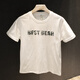 Guangan AEPE High-End-gedrucktes kurzärmeliges T-Shirt für Männer Sommer 2025 Neue, vielseitige und komfortable halbärmelige runde Hals-Design-Top JSW9902 Weiß L für 109-123jin [Jin gleich 0,5 kg]