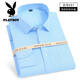 Playboy (playboy) chemise de chemise blanche à manches longues pour hommes à manche à manches longues Couleur en coton chemise respirante d'âge moyen et jeune costume professionnel