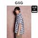 Gxg oleg conception chemise à manches courtes décontractée pour hommes de 24 ans Plaid gris d'été 185 / xxl