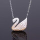 GIOIO Swarovski zirconium large and small color swan necklace for women Swarovski champagne gold elegant swan crystal pendant same style gradient blue