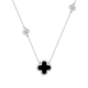 LAOLATU four-leaf clover platinum necklace for women PT950 platinum 2025 new Chinese Valentine's Day gift for girlfriend and wife PT950 platinum four-leaf clover set chain black agate