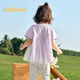 Balabala baby short-sleeved t-shirt baby girls tops 2025 summer wear sweet mesh stitching fashionable 209225117004