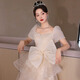 Libaixin abendkleid hell Luxus Nische High-End-Bankett weibliche Temperament High-End-Gefühl Schöner Kunstprüfungshost Jahrestreffen für Erwachsene Geschenk Champagner Farbe XL Vorschlagen 115-120jin [Jin ist 0,5 kg]