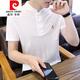 Pierre Cardin Summer Sticked Stand-Collar-T-Shirt für Männer kurzärmeliger Retro-Tang-Anzug Chinesischer Stil für Männer im chinesischen Stil von Männern.