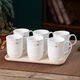Bamboo Dolphin Jingdezhen Copa de cerámica Copa de té de porcelana sin tapa Copa de reunión Copa de bebida Copa de negocios Ajedique y personalización de la sala de tarjetas 1% Green Mountain Mangrove vendió 13,579 copa de cerámica mejorada con bandeja [6 piezas]