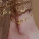 Chuxiao is suitable for 2024 new style 18K palace bell gold anklet women's bell anklet that does not fade 999 pure gold double layer star moon anklet