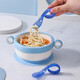 Entrenamiento de bebés Spoon de comida suplementaria Spoon Yuanbao Head Bisel Training Stork Spoon Automato Automato Auxiliar Spoon Temperatura Red + Caja de almacenamiento
