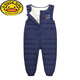 G.DUCKKIDS Little Yellow Duck Children's Down Cotton Overalls Infants and Toddlers Winter Thickened Cotton Pants for Boys and Girls with Open Files for Outerwear Red Bear Style 80 Recommended Height 70-80cm