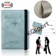 Zhizhou Travel Passport Clip Security Anti-theft Brush Portable Multi-function Storage Air Ticket Clip Travel Equipment [Multi-function Anti-theft Anti-theft Anti-magnetization] Gray