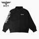 Junge London Herbst und Winter Paare Schwarze Trendy Brand Punk Loose Stand-up-Kragenjacke N12004 Schwarz S