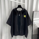 Sommer Pinli Hong Kong Style Hooded Short Sleeve Set Herren Sommer Trendy Printed T-Shirt Complete Set Weiß T5019+Black 9215 2xl Geeignet (150-180Jin [Jin ist gleich 0,5 kg])