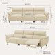 Gujia Home Mobiliario Sofá de cuero funcional simple moderno sofá Sofá Cabeza de backrest Soom Soom Soom 6197 [Glutinoso Rice White] De cuatro personas Right Electric Electric