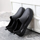 
Fashionable rain boots for men's short tube waterproof casual rain boots flat sole lightweight kitchen anti-slip rubber shoes thick sole water shoes work 309 black single shoes 40