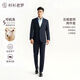 衬衫老罗2025年春夏羊毛西服套装男商务西装婚礼礼服套西TZ516819 藏青 XL CSLL19身高176体重161-170斤