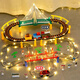 Kinder mit Hochgeschwindigkeits-Zug-Spielzeugspur Simuliertes Elektroauto 3 zweijähriger 4-jähriger 4-jähriger Baby Toy Boy Sound und Licht-Londoner Viadukt [Aufbewahrungsbox] Ladeversion-Elektrozug + 2 Autos + Auto