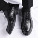 Zapatos de cuero portuleso para hombres de negocios británicos para hombres zapatos casuales de negocios de manera baja con planta gruesa zapatos formales zapatos de boda 9929 negro 42