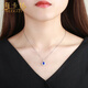 HEEKAIYI Sapphire Necklace Women's Diamond Luxury Jewelry Chinese Valentine's Day Birthday Gift for Wife or Girlfriend Selected 1ct Cornflower Blue Natural Sapphire Necklace