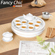 FANCYCHIC Chaoshan Kung Fu Tea Set Ceramic Tea Tray Covered Bowl Male Cup Teapot Teacup Light Luxurious Gold Painted Complete Set for Office and Home Use a White Jade Porcelain Eight-inch Tea Tray Set Covered Bowl Style