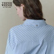 
Teenie Weenie Bear Women's Shirt 2025 Autumn New Simple Casual Commuter Solid Color Striped Shirt Blue M