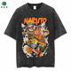 Eudidi Harajuku Street Clothing Lave Naruto Anime Camiseta Naruto Cotton Men Summer Manga corta Retro