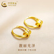 CHINA GOLD 18K gold stud earrings for women, simple and versatile small waist cylinder earrings Valentine's Day birthday gift for girlfriend and lover 18K small waist earrings