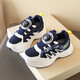 Warrior children's running shoes knob button dad shoes mid-to-big children's casual shoes WZ(CL)-1105 dark blue and white 37