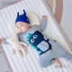 SKONWAT children's one-piece pajamas spring and autumn modal baby one-piece long-sleeved baby sleeping bag split-leg home clothes gray chinchilla long-sleeved style 80