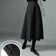 Late White Sheep Wool A-Line Skirt 2025 Winter Popular Style Western Fashion Temperament Versatile High Waist Slimming Wide Swing Umbrella Skirt Dark Gray M