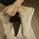 Changxiang Huili men's shoes 2025 summer new soft-soled flat shoes versatile sports men's casual leather shoes one foot to wear trendy shoes for men beige [size is small, it is recommended to take a larger size] 42