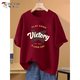Woodpecker Korean version fat mm apricot pure cotton short-sleeved T-shirt for women 2025 new summer large-size slimming shoulder half-sleeved top trendy 1047# Navy blue [pure cotton] S [suggested 80-100Jin [Jin equals 0.5 kg]]