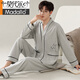 Modal Pyjamas Herren Frühling und Herbst Neue reine Baumwolle, langärmelige große Herbst- und Winterstil, können an der Außensport-Strickjacke zu Hause getragen werden.