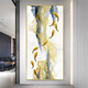 
New Chinese style porch background wall decorative painting and painting crystal porcelain mural Jiuyu picture corridor vertical single painting TXMG11162 70*140 wall width 90-100cm texture silver aluminum composite