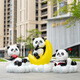 Chaole Park Outdoor Cartoon Panda Tier Skulptur Große Ornamente in Garteneinkaufszentrum landschaftlicher Gebiet Internet Promi Check-in Beauty Decoration Kombination 42 neun Kombinationen 15620