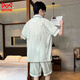 Catman Miiow2025 Neues Pyjamas -Sommer -Kurzfilm Shorts Thin Ice Seide Sommer Neues chinesisches Panda -Heimkleidungssatz Ice Seide G834 3xl (Vorgeschlagene Größe 185 und Gewicht 1