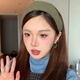 Morning star old money style knitted wide-brimmed headband women's high-head headband hairpin high-end clip hair bundle spring headband hair accessories brown texture wide-brimmed hairband