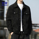 ROMON Jacket Men's Fashion Lapel Business Casual Jacket Top Men's Versatile Baseball Uniform Men's 1703 Black XL
