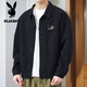 Playboy Jacket Men's Spring y Autumn 2025 NUEVA Camisa Lapa de la chaqueta de trabajo para hombres Autumn Men's Tope de vestidos de otoño a principios de otoño [Versión actualizada] K12806 Negro 3xl [sugerido 155-168Jin [Jin iguala 0.5 kg]]]