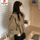 
Pierre cardin French puff sleeve doll shirt for women in autumn design niche Korean sweet gentle chic long-sleeved shirt top 1047 [long sleeve] brown M 90-110Jin [Jin equals 0.5 kg]